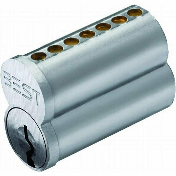 Stanley Security Standard 7 Pin H Keyway Uncombinated Core, Satin Chrome 1C7H1626